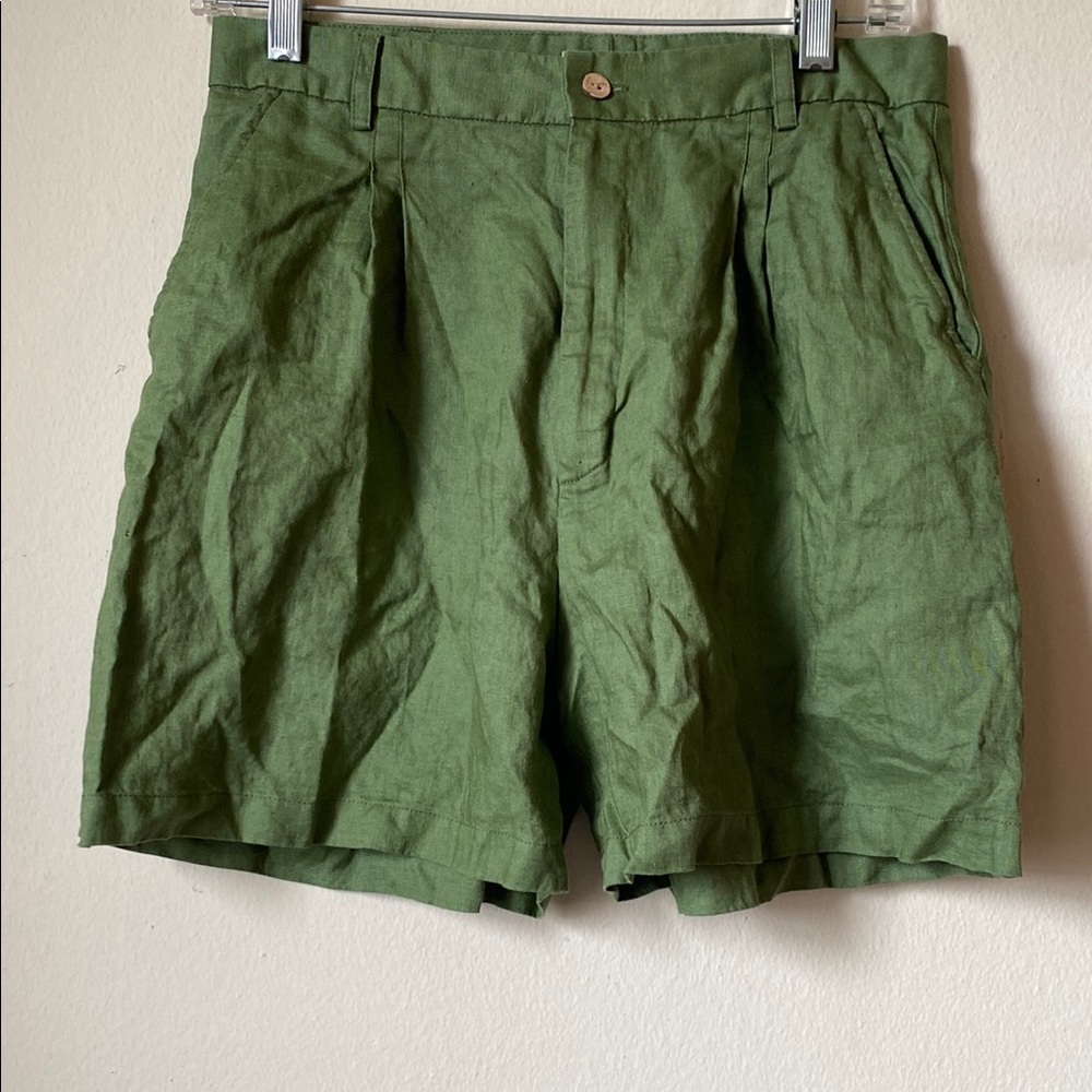 Hannah Canvas Linen High Waist Shorts